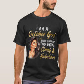 Oktober Girl Classy & Fabulous Birthday Queen T-Shirt (Vorderseite)
