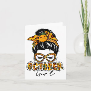Oktober Girl Halloween Erntedank Herbst Geburtstag Karte