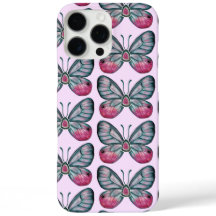 Oktober Glasswing Pink Butterfly Pattern
