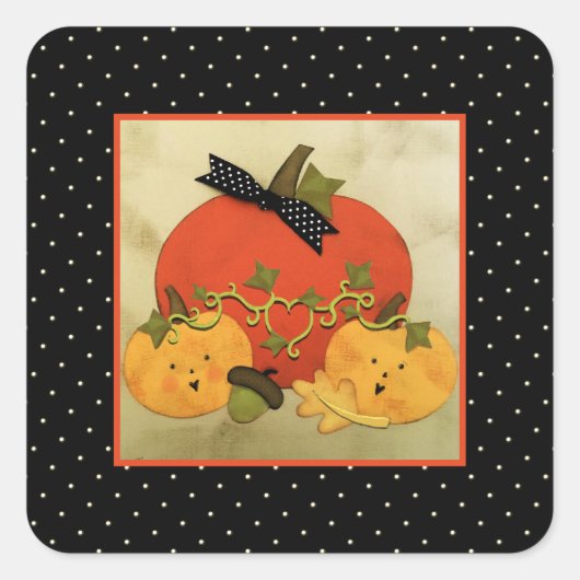 Oktober Halloween-Brautparty Quadratischer Aufkleber (Vorderseite)