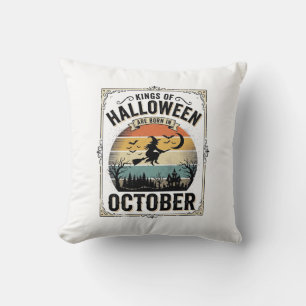 Oktober Halloween Geburtstag Vintage Hexen-Shirt D Kissen