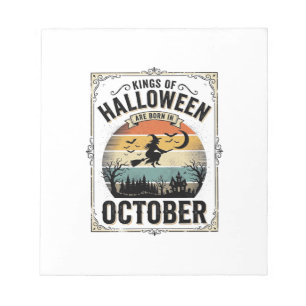 Oktober Halloween Geburtstag Vintage Hexen-Shirt D Notizblock