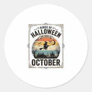 Oktober Halloween Geburtstag Vintage Hexen-Shirt D Runder Aufkleber