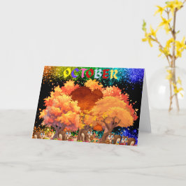 Oktober Herbstkarte Karte