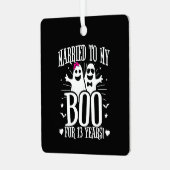 Oktober Hochzeitsfeier 13. Jahrestag Ornament Aus Metall (Vorderseite links)