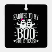 Oktober Hochzeitsfeier 13. Jahrestag Ornament Aus Metall (Rückseite)