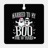 Oktober Hochzeitsfeier 30. Jahrestag Ornament Aus Metall (Vorderseite)