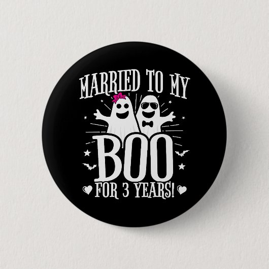 Oktober Hochzeitstag 3. Jahrestag Button (Vorderseite)