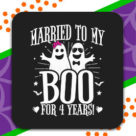 Oktober Hochzeitstag Jubiläum 4. Jubiläum Quadratischer Aufkleber