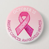 Oktober ist Brustkrebs-Aufklärungsmonat Button (Vorderseite)