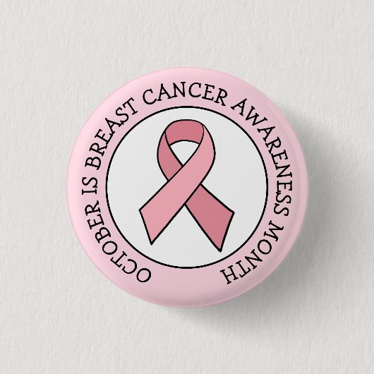 Oktober ist Brustkrebs-Aufklärungsmonat Button (Vorderseite)