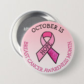 Oktober ist Brustkrebs-Aufklärungsmonat Button (Vorne & Hinten)
