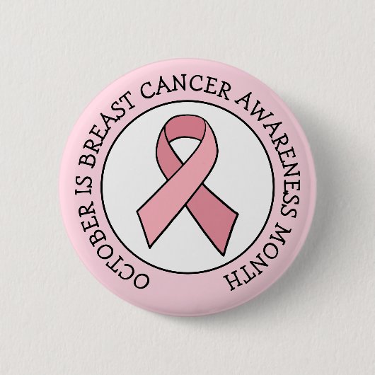 Oktober ist Brustkrebs-Aufklärungsmonat Button (Vorderseite)