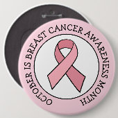 Oktober ist Brustkrebs-Aufklärungsmonat Button (Vorne & Hinten)