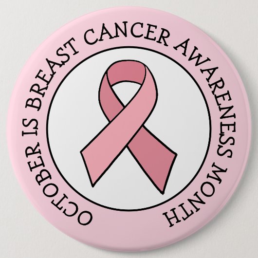 Oktober ist Brustkrebs-Aufklärungsmonat Button (Vorderseite)