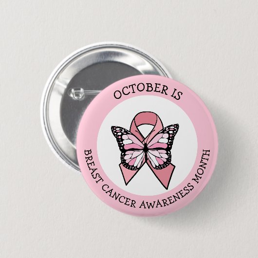Oktober ist Brustkrebs-Aufklärungsmonat Button (Vorne & Hinten)