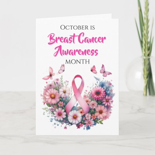Oktober ist Brustkrebs-Aufklärungsmonat Karte (Vorderseite)