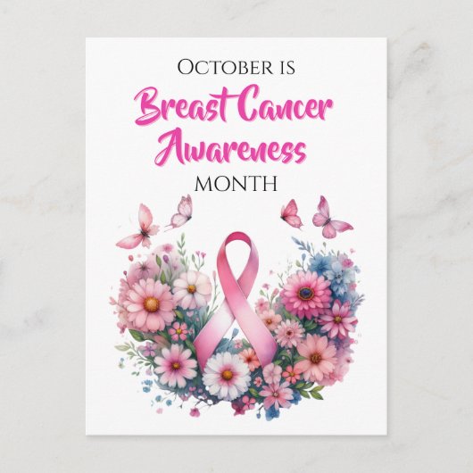 Oktober ist Brustkrebs-Aufklärungsmonat Postkarte (Vorderseite)