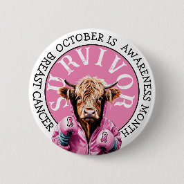 Oktober ist Brustkrebs-Bewusstsein Pink Survivor Button