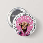 Oktober ist Brustkrebs-Bewusstsein Rosa Oktober Button (Vorne & Hinten)