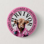 Oktober ist Brustkrebs-Bewusstseinsüberschätzung Button (Vorderseite)