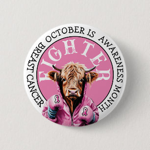 Oktober ist Brustkrebs rosa Kämpfer Button