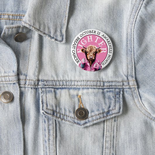 Oktober ist Brustkrebs rosa Kämpfer Button (Beispiel)