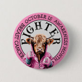 Oktober ist Brustkrebs-Warnzeichen Button (Vorderseite)