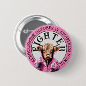 Oktober ist Brustkrebs-Warnzeichen Button (Vorne & Hinten)