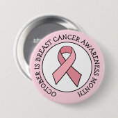 Oktober ist Brustkrebsmonat Button (Vorne & Hinten)