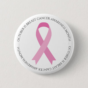 Oktober ist Brustkrebsmonat Rosa Schleife Button