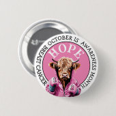 Oktober ist das Thema Brustkrebs-Bewusstsein für H Button (Vorne & Hinten)