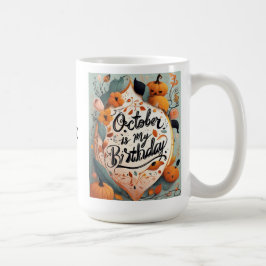 Oktober ist mein Geburtstag Pumpkin-Typografie Kaffeetasse