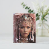 *~ OKTOBER Kopfschmuck TOURMALIN OPAL AP53 Postkarte (Stehend Vorderseite)