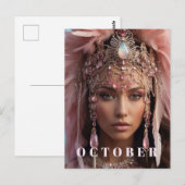 *~ OKTOBER Kopfschmuck TOURMALIN OPAL AP53 Postkarte (Vorne/Hinten)