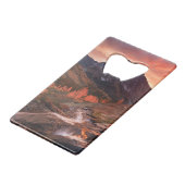 Oktober-Licht auf Scheinwerfer-Becken Kreditkarten Flaschenöffner (Rückseite Schrägansicht)