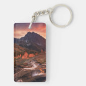 Oktober-Licht auf Scheinwerfer-Becken Schlüsselanhänger (Rückseite)