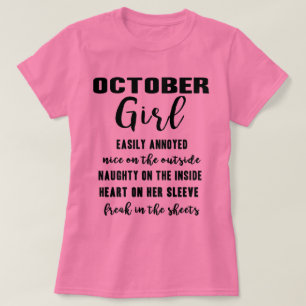 Oktober-Mädchen-Geburtstags-Geschenk-lustiges T-Shirt