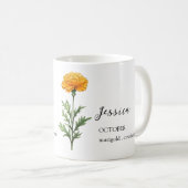 OKTOBER MARIGOLD GEBURT BLUME MONTH NAME GIFT KAFFEETASSE (VorderseiteRechts)