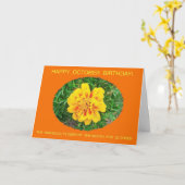 Oktober, Monat, Blume spezifisches Happy Birthday Karte (Gelbe Blume)