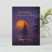 Oktober Moon Hochzeit Einladung (Stehend Vorderseite)