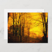 Oktober Nachglow John Atkinson Grimshaw Postkarte (Vorne/Hinten)