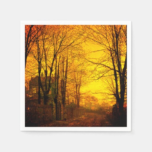 Oktober Nachglow John Atkinson Grimshaw Serviette (Vorderseite)
