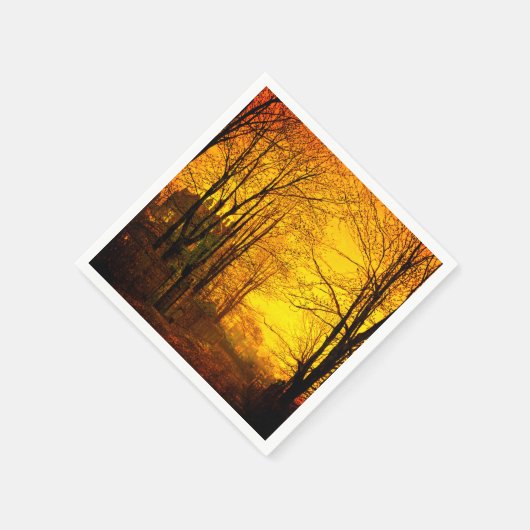 Oktober Nachglow John Atkinson Grimshaw Serviette (Ecke)