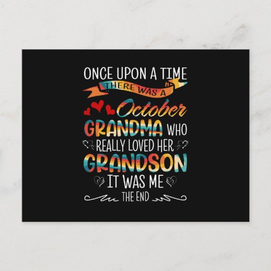 Oktober Oma, die ihre Großsöhne wirklich liebte Postkarte (Vorderseite)