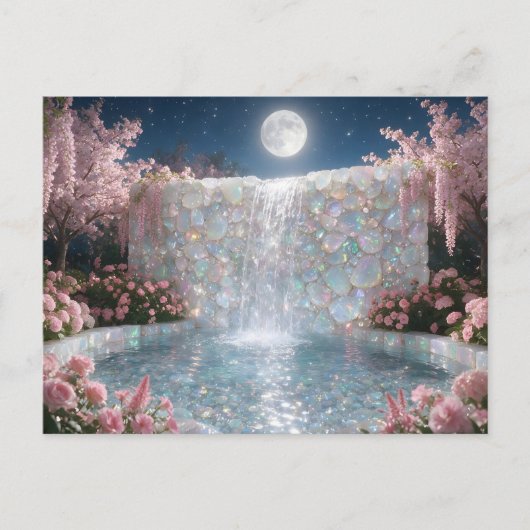 Oktober Opal Wasserfall Postkarte (Vorderseite)