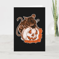 Oktober Orange Niedlich Ratten auf Pumpkin Hallowe