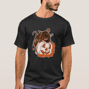 Oktober Orange Niedlich Ratten auf Pumpkin Hallowe T-Shirt
