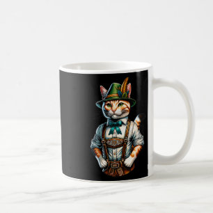 Oktober Party Cat Funny German Bayarian Lederhosen Kaffeetasse