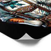 Oktober Party Cat Funny German Bayarian Lederhosen Poster (Ecke)